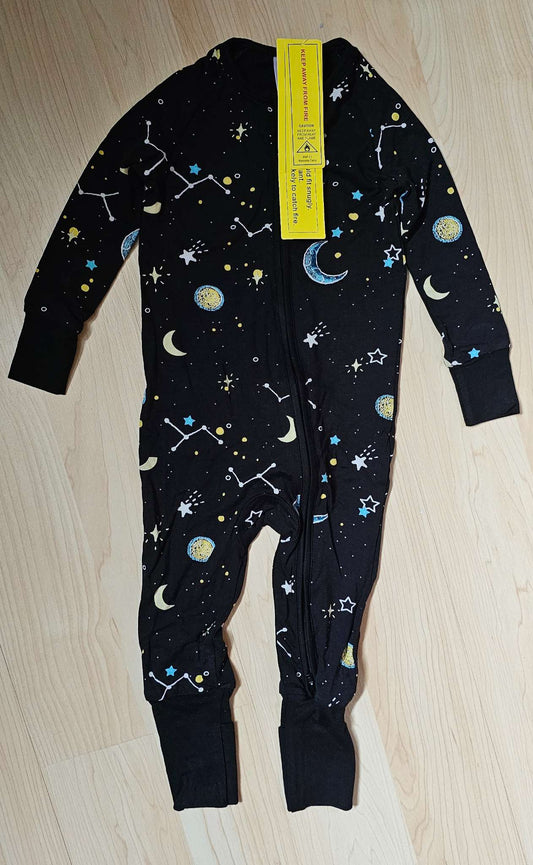 [NEW] 2-way zip Bamboo/Spandex Pajama 12-18m Unisex, Kids 18 Month (12-18M)