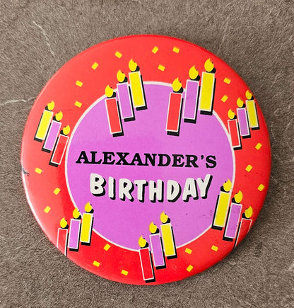 Birthday Button for Alexander
