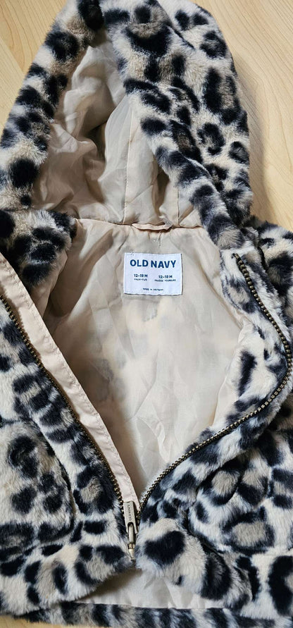 Faux-fur Leopard Print Zip-Up Jacket 12-18m NWOT, Kids 18 Month (12-18M)