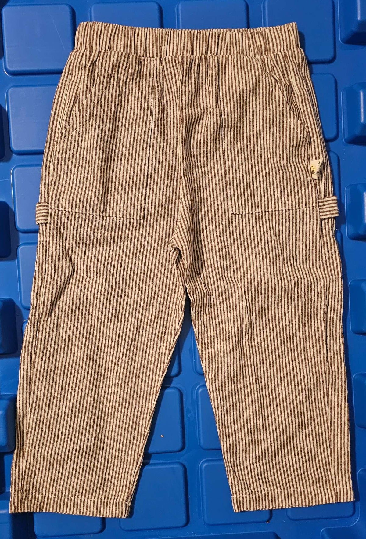 Lightweight Striped Carpenter style Pants 110cm Unisex , Kids 4/4T