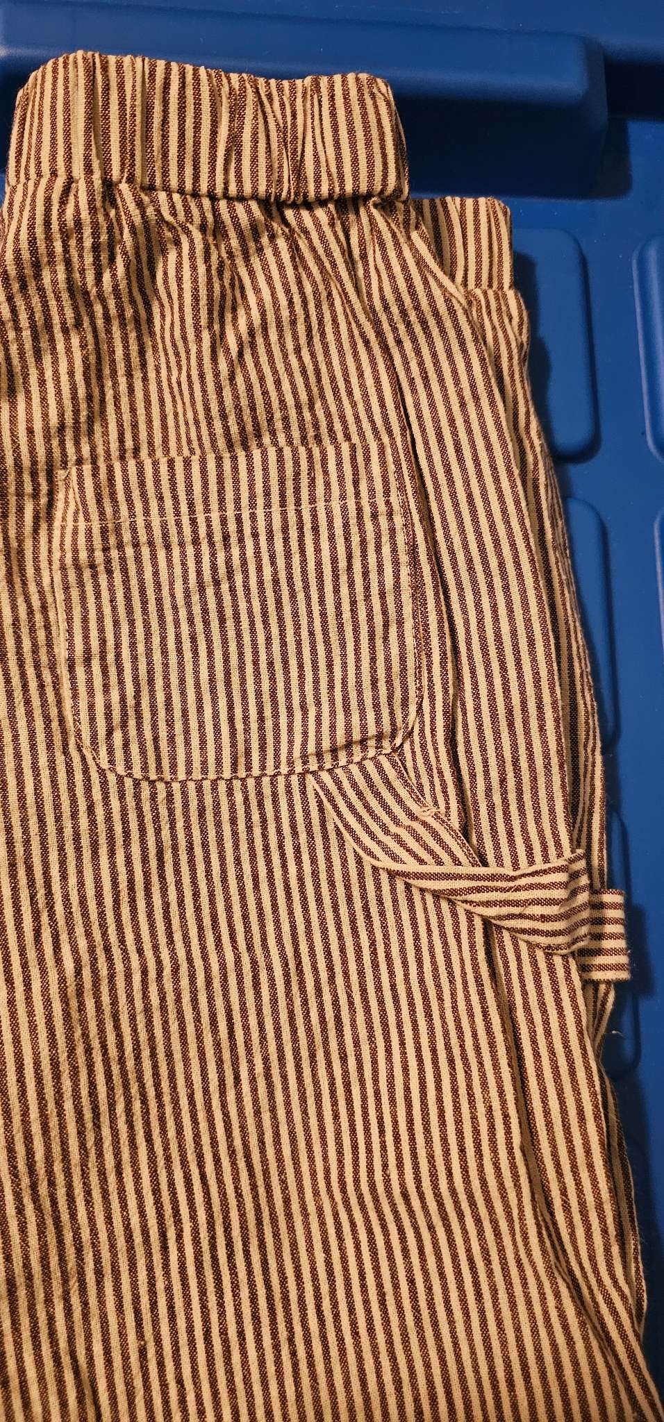 Lightweight Striped Carpenter style Pants 110cm Unisex , Kids 4/4T