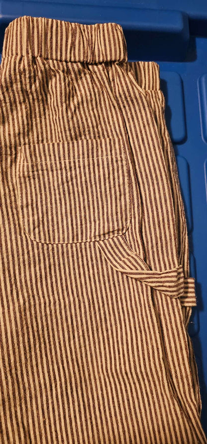 Lightweight Striped Carpenter style Pants 110cm Unisex , Kids 4/4T