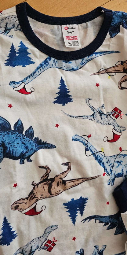 Christmas 2-piece Dinosaur Pajamas 3-4yrs , Kids 3T
