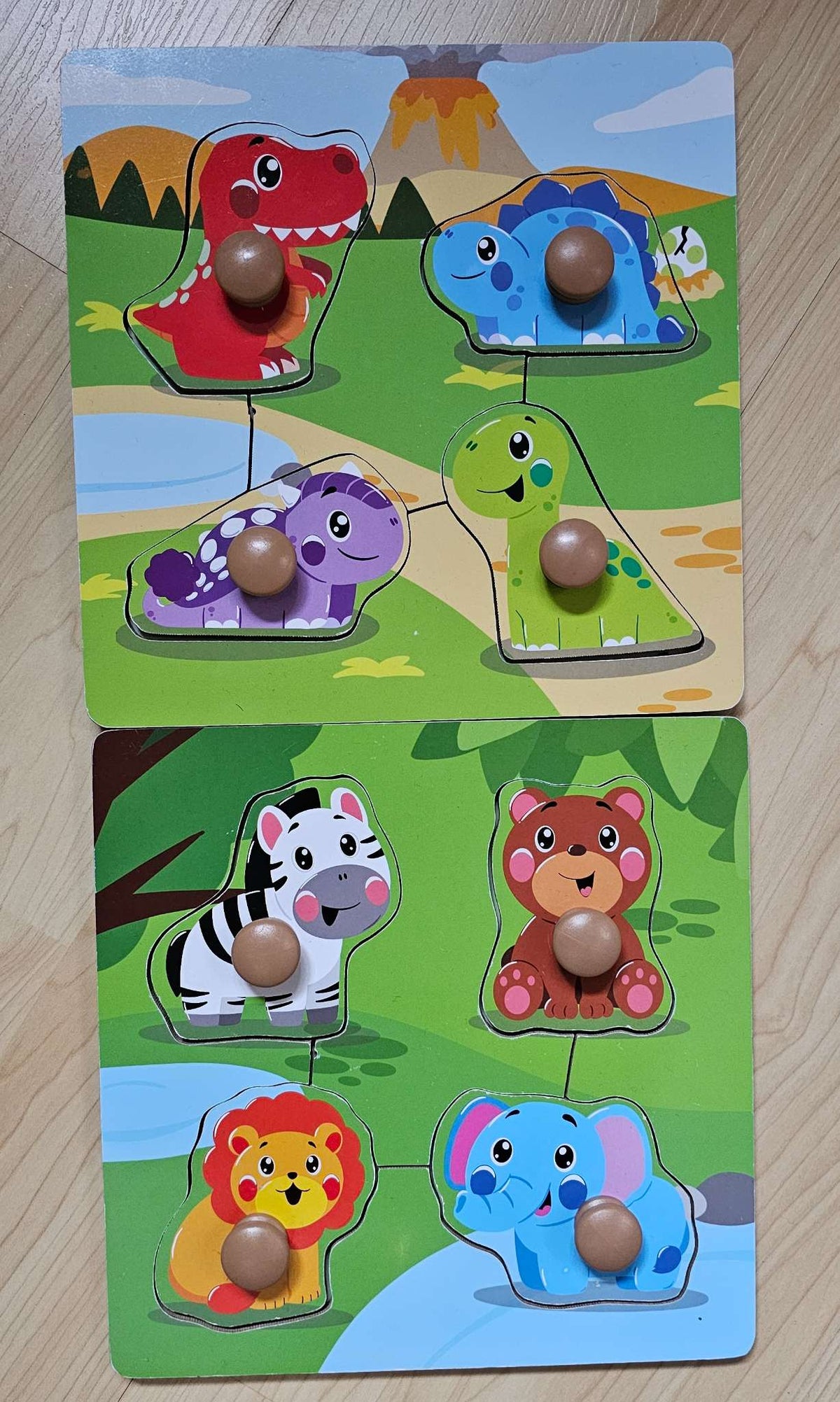 Easy Grab Wooden Knob Puzzles 18m