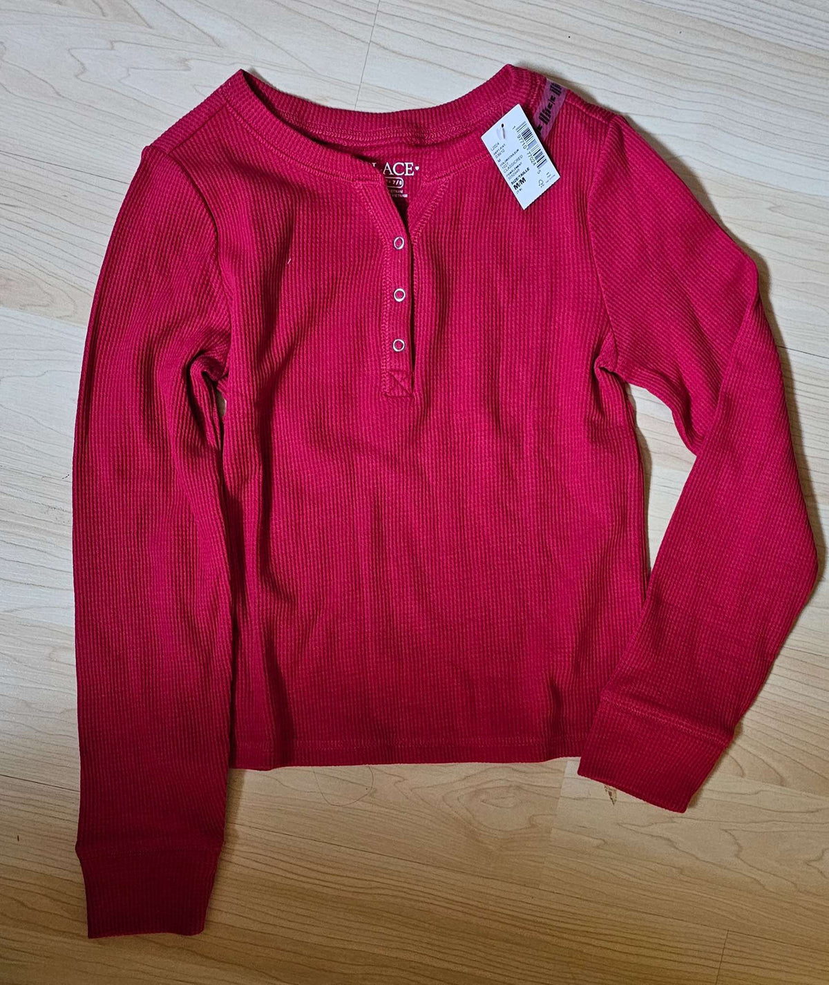 [NEW] Girls Medium Thermal Henley Shirt (7/8yrs), Kids 7