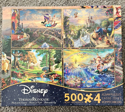 Disney x Thomas Kinkade 4 in 1 Jigsaw Puzzles