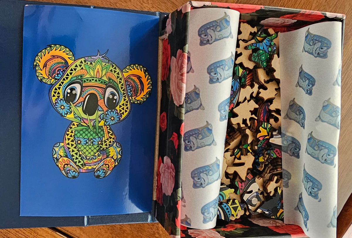 Mandala Koala Wooden Jigsaw Puzzle Irregular Shapes