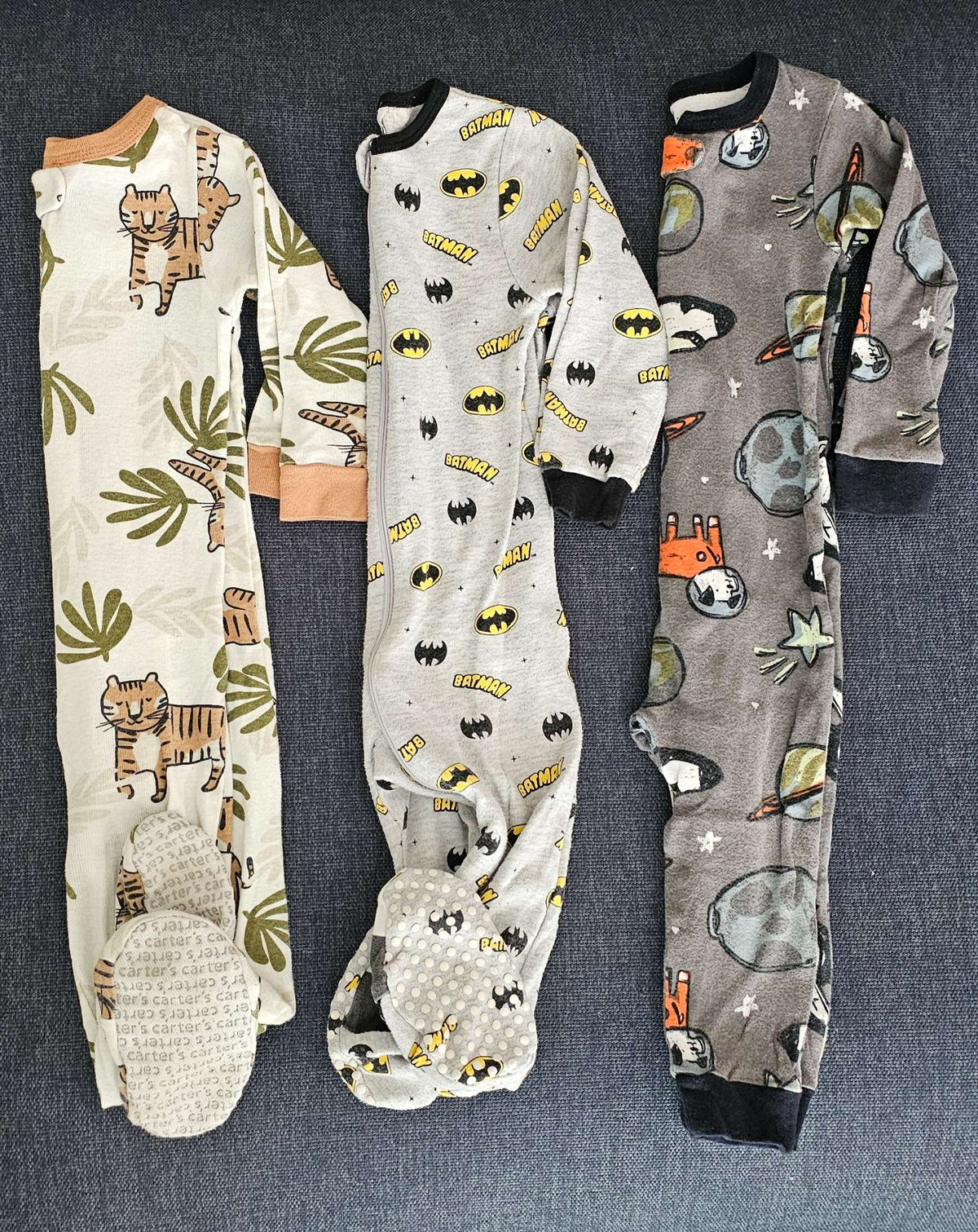Bundle of Carter's and Batman Baby Boy Sleepers 18m, Kids 18 Month (12-18M)