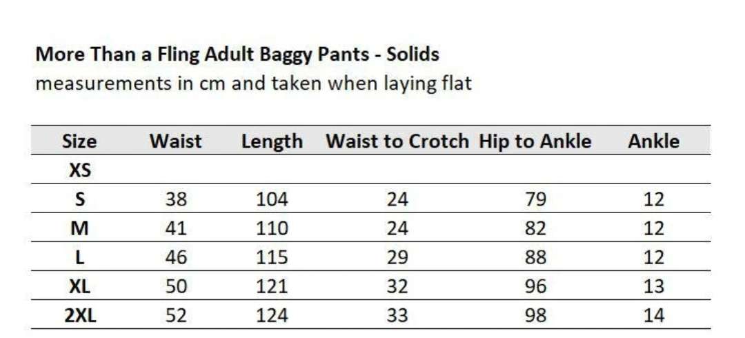 Organic Cotton Baggy Pants DUNS Women's Small, Kids 18