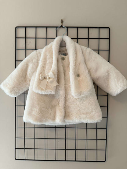White Faux Fur Coat, Kids 3T