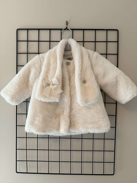 White Faux Fur Coat, Kids 3T