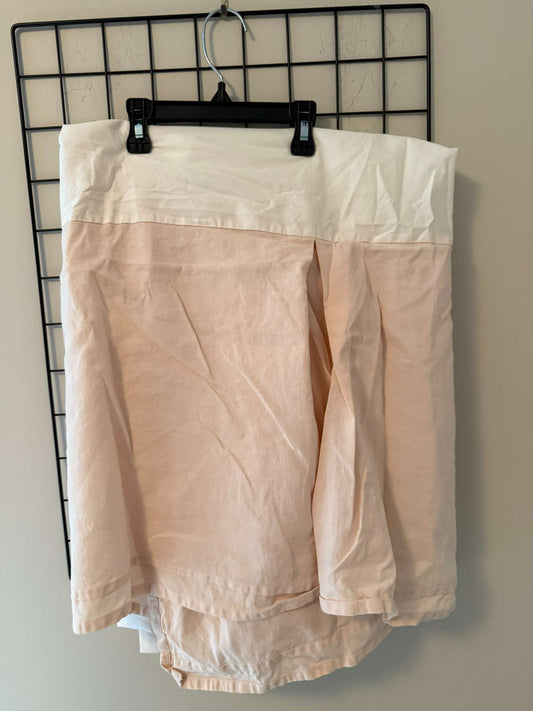 Linen pink crib skirt