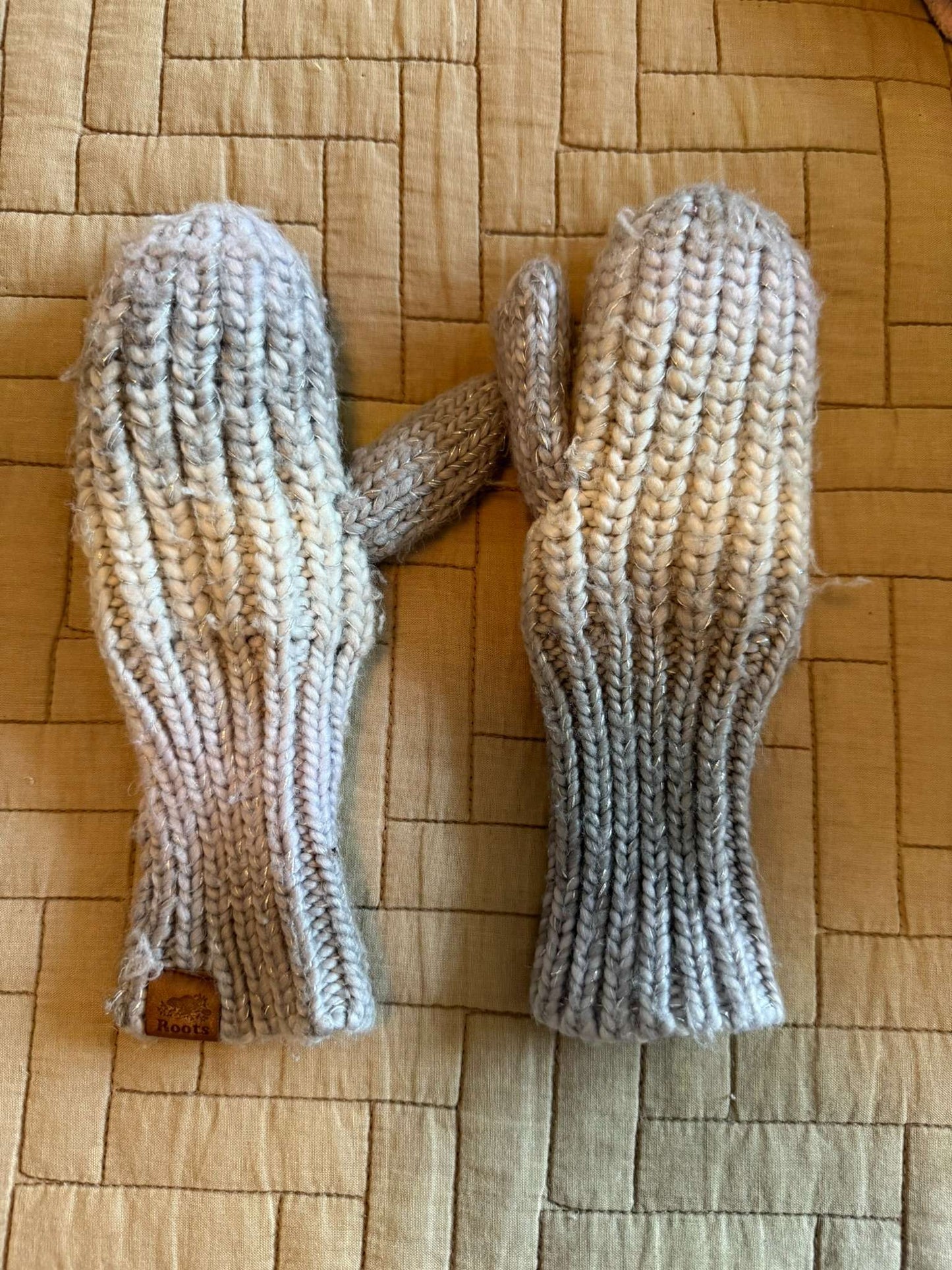 Roots Chunky Knit Toddler Mittens