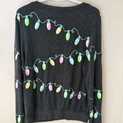 Wildfox Glow-in-the-Dark Christmas Lights Sweatshirt, Maternity M (8-10)