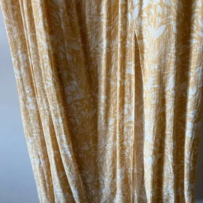 Smocked Bodice Yellow Floral Maxi Dress, Maternity XL (16-18)