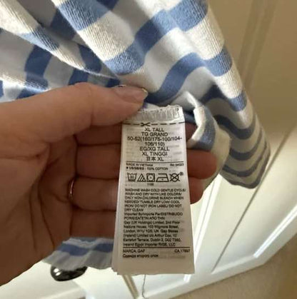 GAP Blue and White Striped Pocket Tee Dress 100% Cotton, Maternity XL (16-18)