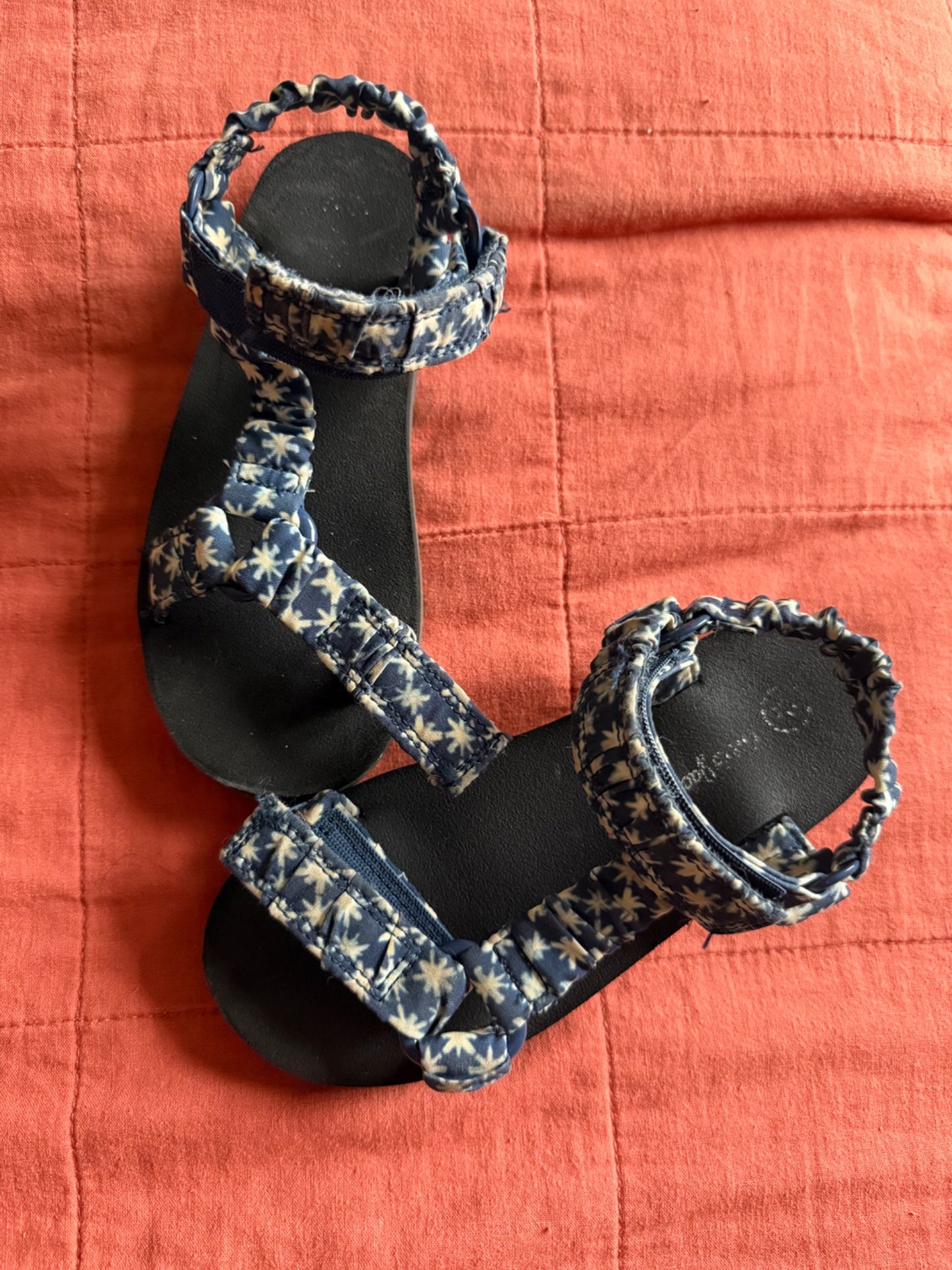 Girls’ Palm Print Strappy Sandals - Size 13, Shoes 13 (Kids:4-8yr)