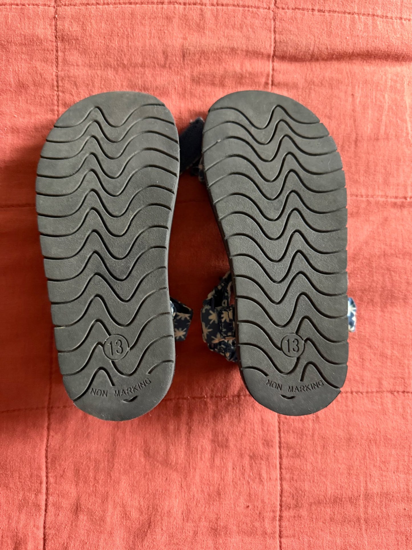 Girls’ Palm Print Strappy Sandals - Size 13, Shoes 13 (Kids:4-8yr)
