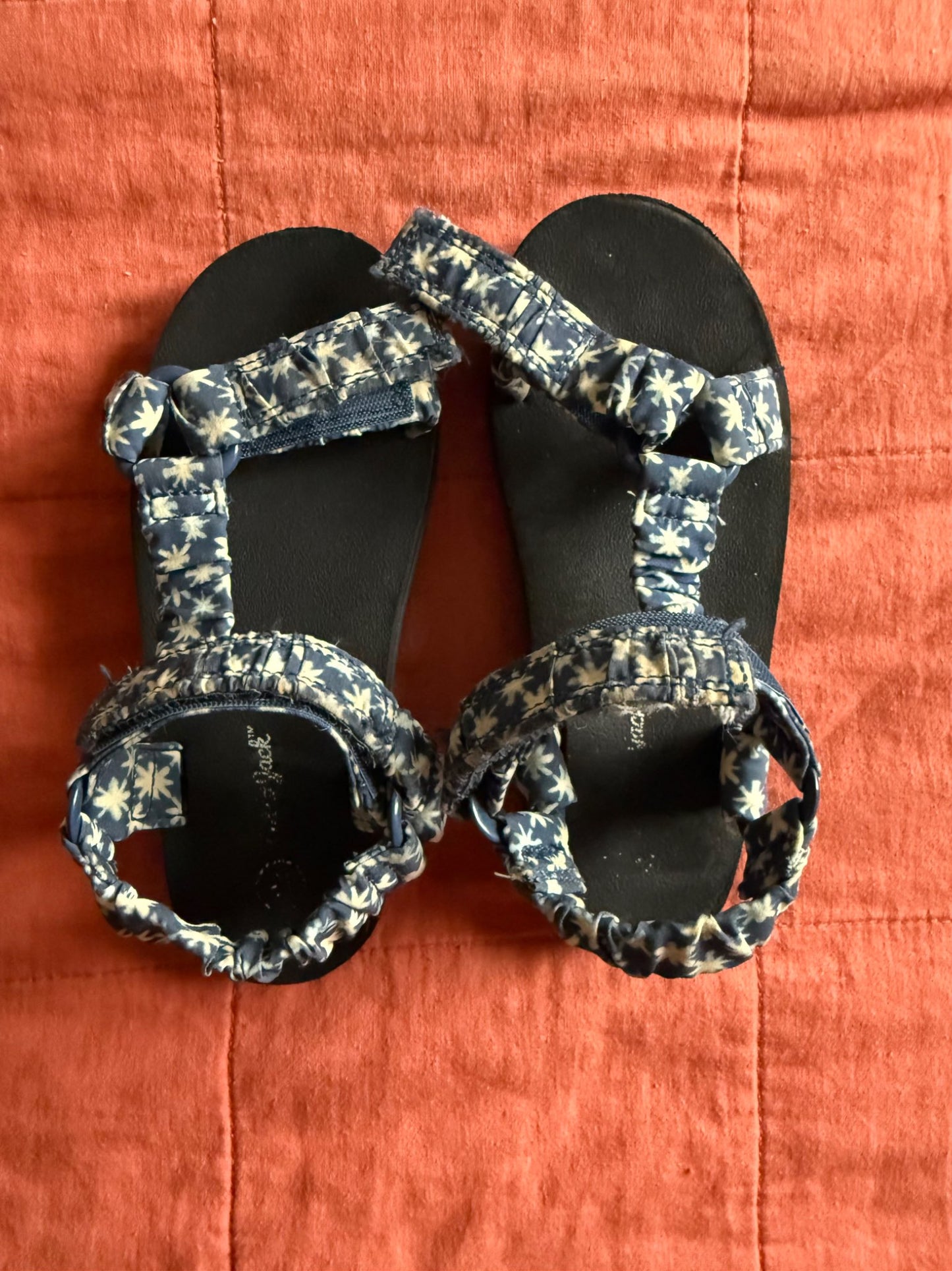 Girls’ Palm Print Strappy Sandals - Size 13, Shoes 13 (Kids:4-8yr)