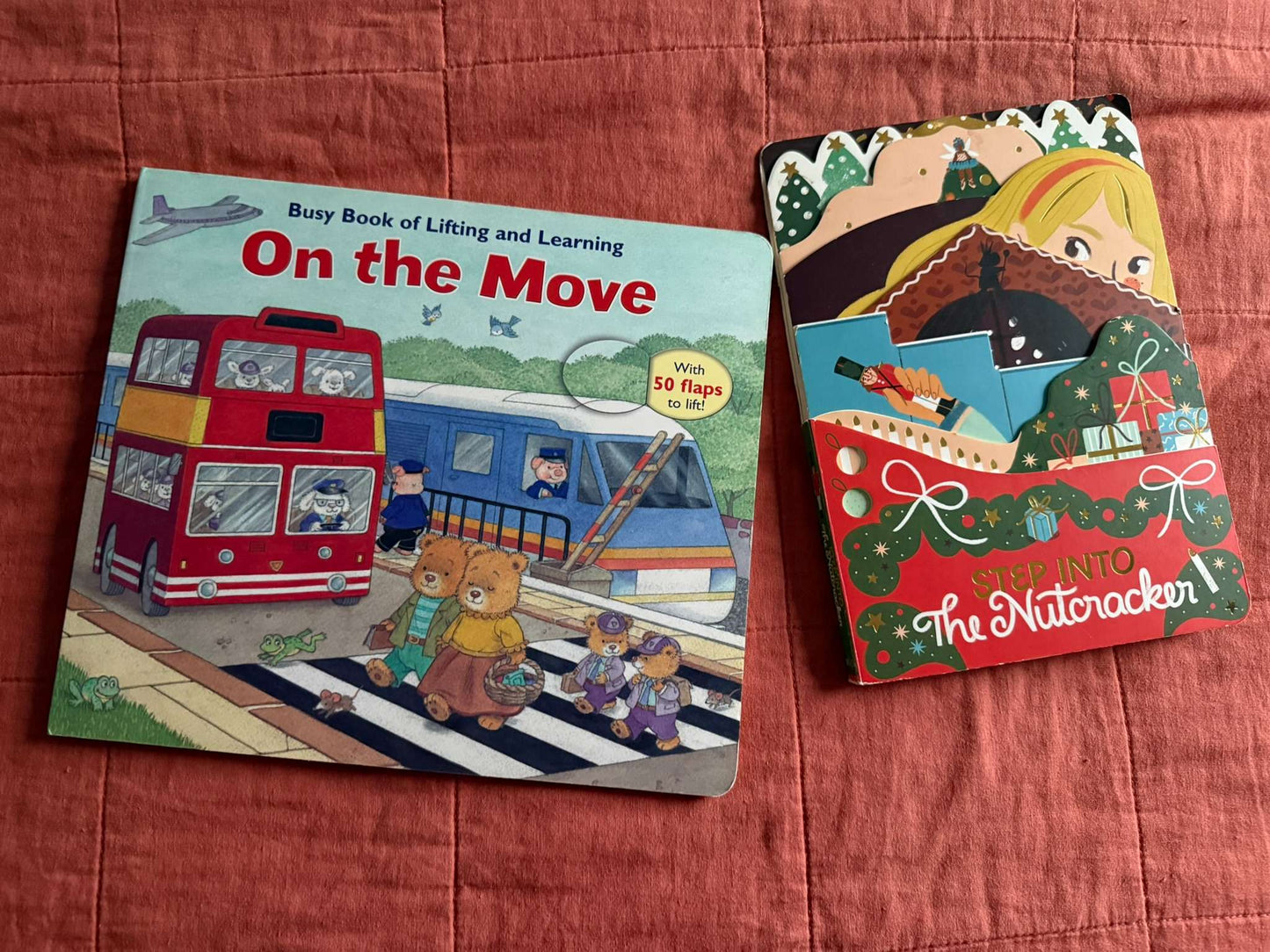 Interactive Board Book Lot - Lift-the-Flap & Nutcracker