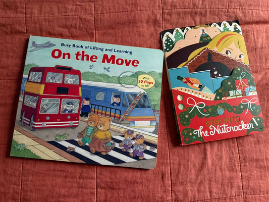 Interactive Board Book Lot - Lift-the-Flap & Nutcracker