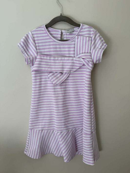 Habitual Girl Lavender Stripe Knot Dress, Kids 6/6X