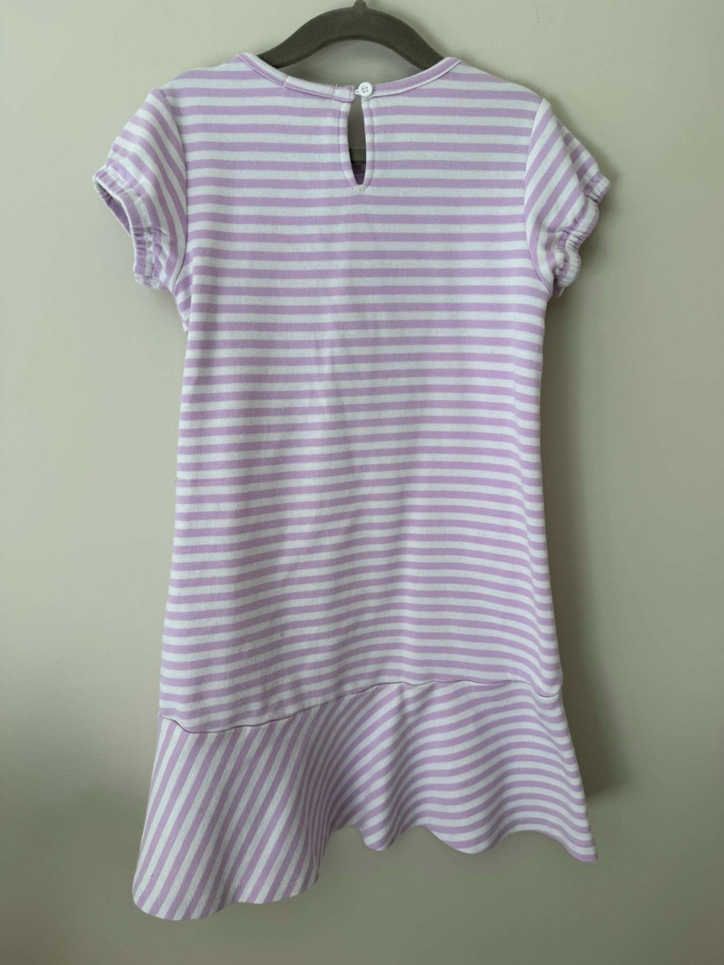Habitual Girl Lavender Stripe Knot Dress, Kids 6/6X
