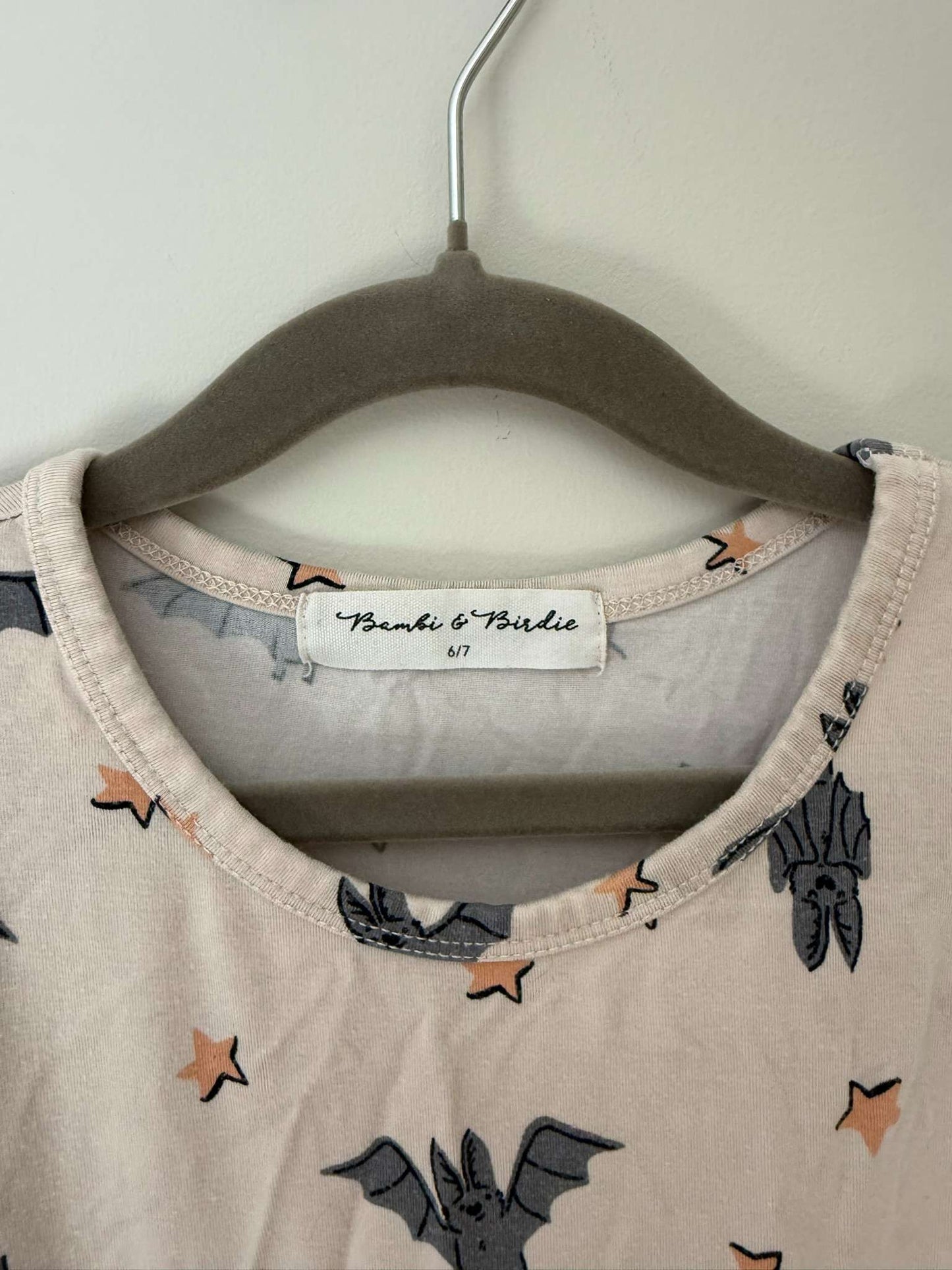 Bambi & Birdie Bat Print Sleep Dress - Size 6/7, Kids 6/6X