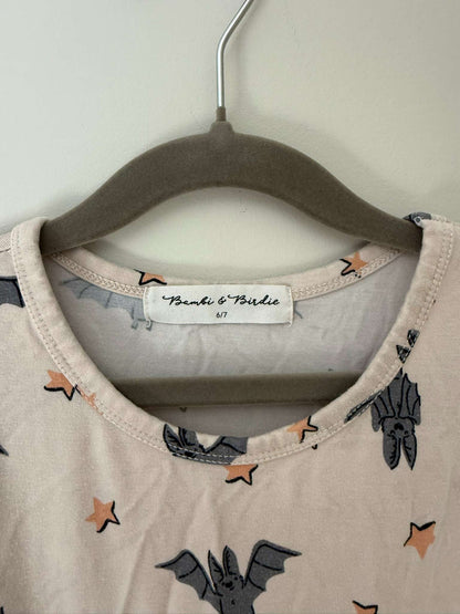 Bambi & Birdie Bat Print Sleep Dress - Size 6/7, Kids 6/6X