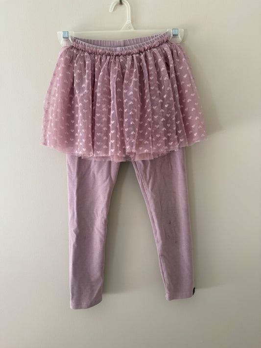 Deux par Deux Mauve Tulle Skirted Leggings - Girls Size 7, Kids 7