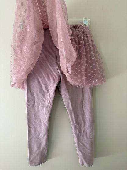 Deux par Deux Mauve Tulle Skirted Leggings - Girls Size 7, Kids 7