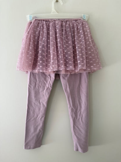 Deux par Deux Mauve Tulle Skirted Leggings - Girls Size 7, Kids 7