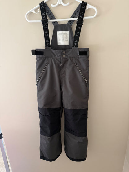 Deux par Deux Grey/Black Snow Bib Overalls - Kids Size 7 (122cm), Kids 6/6X