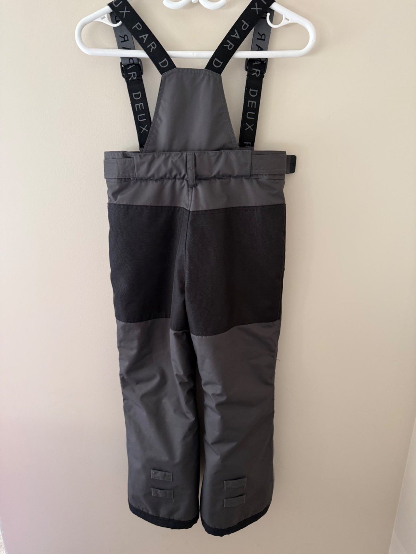 Deux par Deux Grey/Black Snow Bib Overalls - Kids Size 7 (122cm), Kids 6/6X
