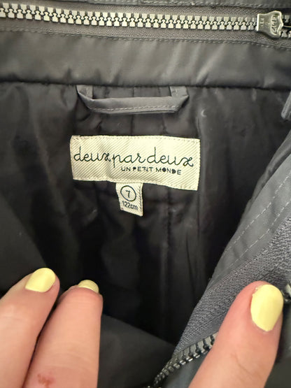 Deux par Deux Grey/Black Snow Bib Overalls - Kids Size 7 (122cm), Kids 6/6X