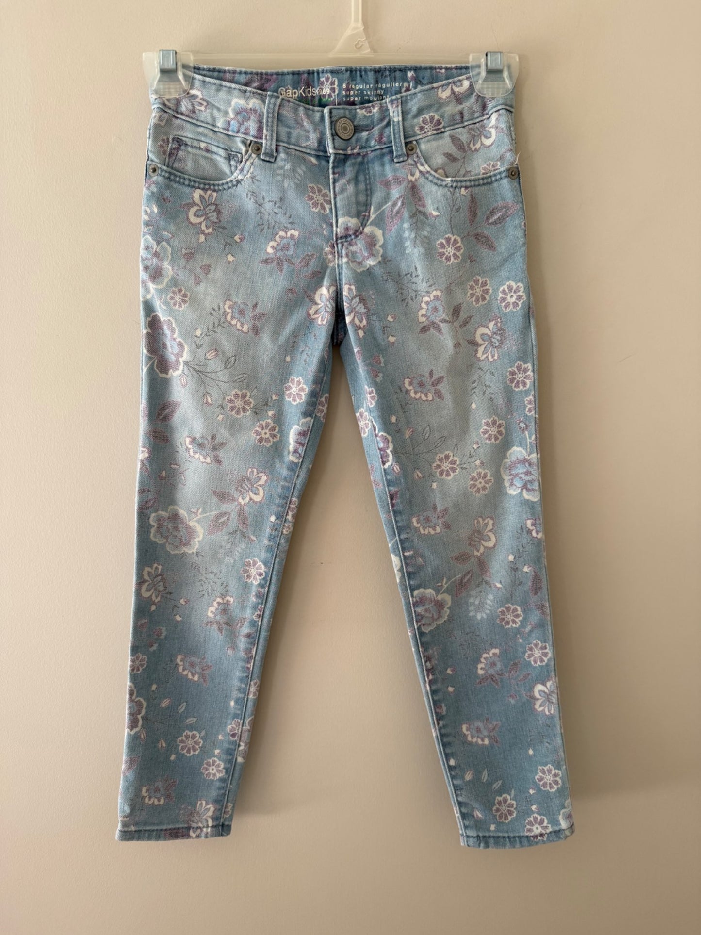 GapKids Floral Skinny Jeans, Size 6, Kids 6/6X
