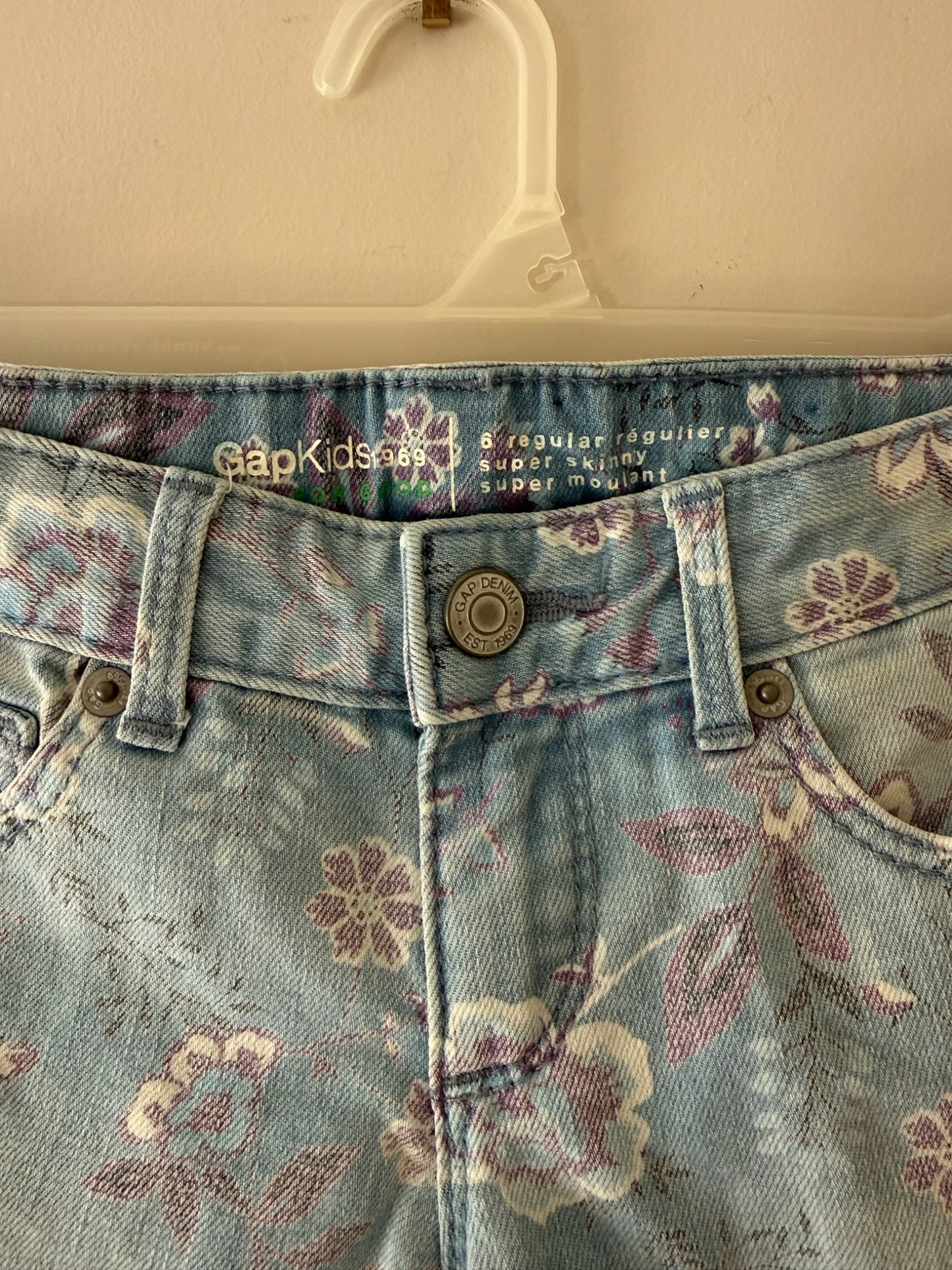 GapKids Floral Skinny Jeans, Size 6, Kids 6/6X
