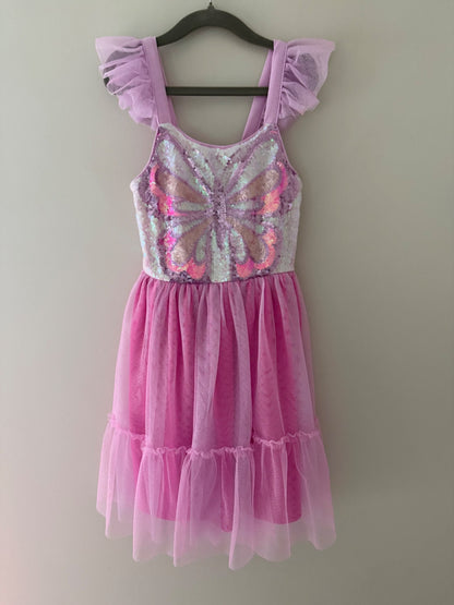 Zunie Sequin Butterfly Tulle Dress - Girls Size 6, Kids 6/6X
