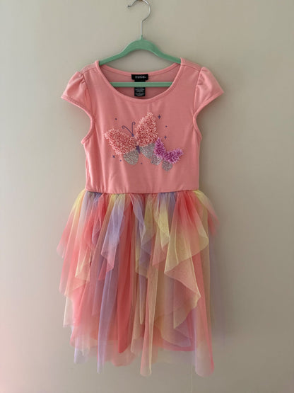 Zunie Butterfly Rainbow Tulle Dress - Girls Size 8, Kids 8