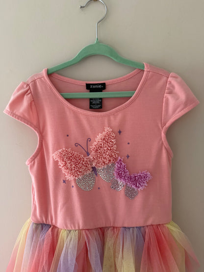 Zunie Butterfly Rainbow Tulle Dress - Girls Size 8, Kids 8