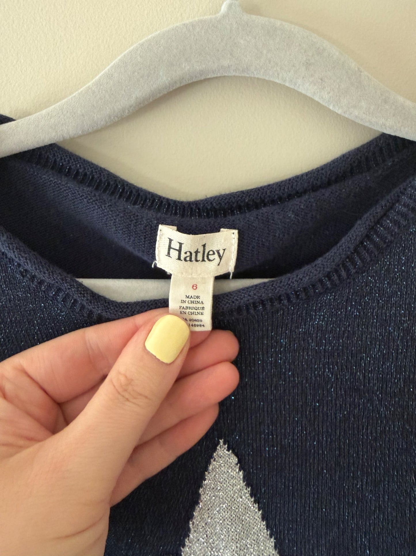 Hatley Silver Star Sweater Tulle Dress - Girls Size 6, Kids 6/6X