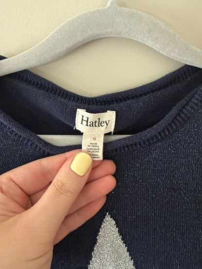 Hatley Silver Star Sweater Tulle Dress - Girls Size 6, Kids 6/6X