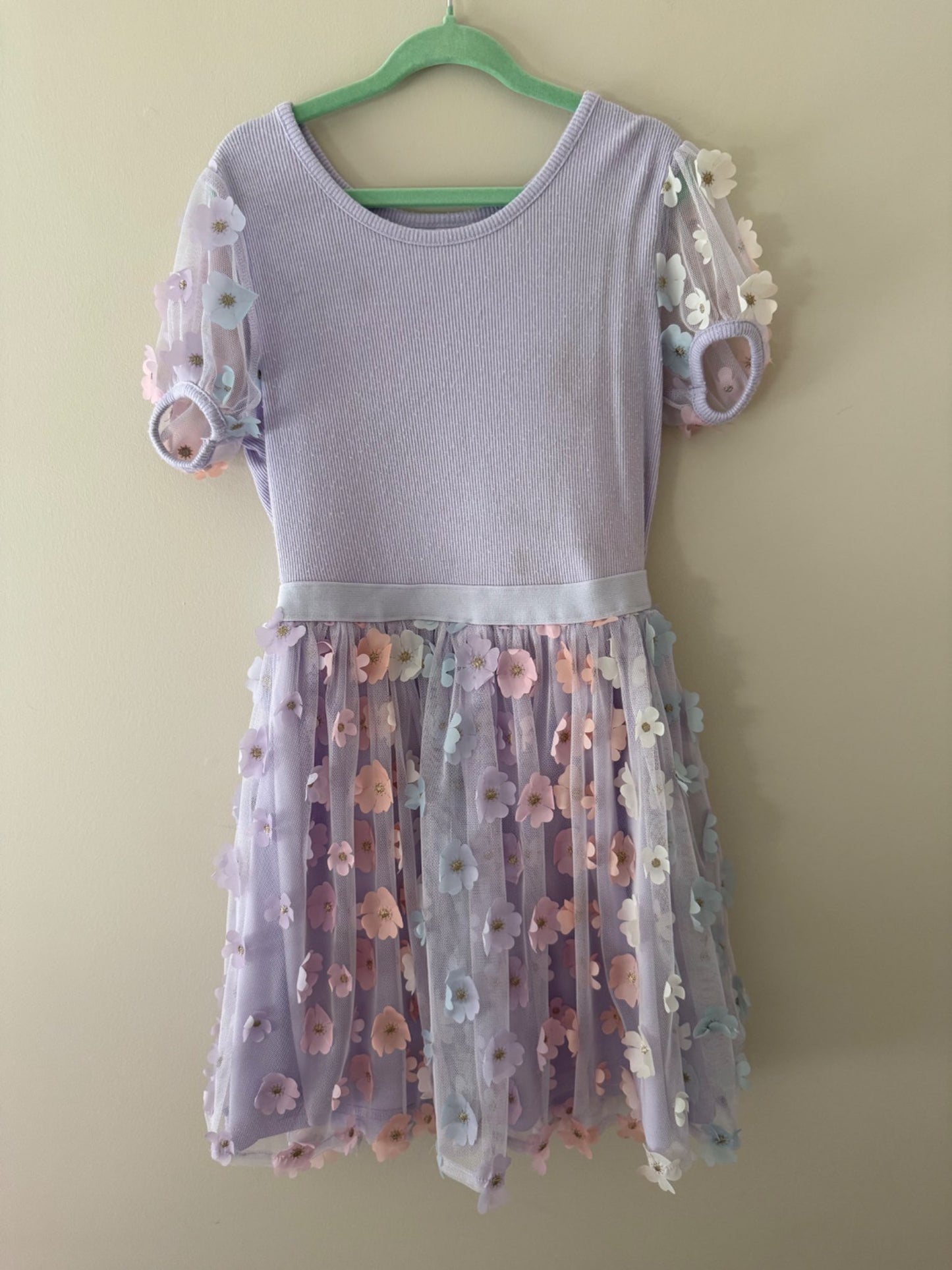 Children’s Place Lavender Floral Mesh Dress - Girls Size 7/8, Kids 7