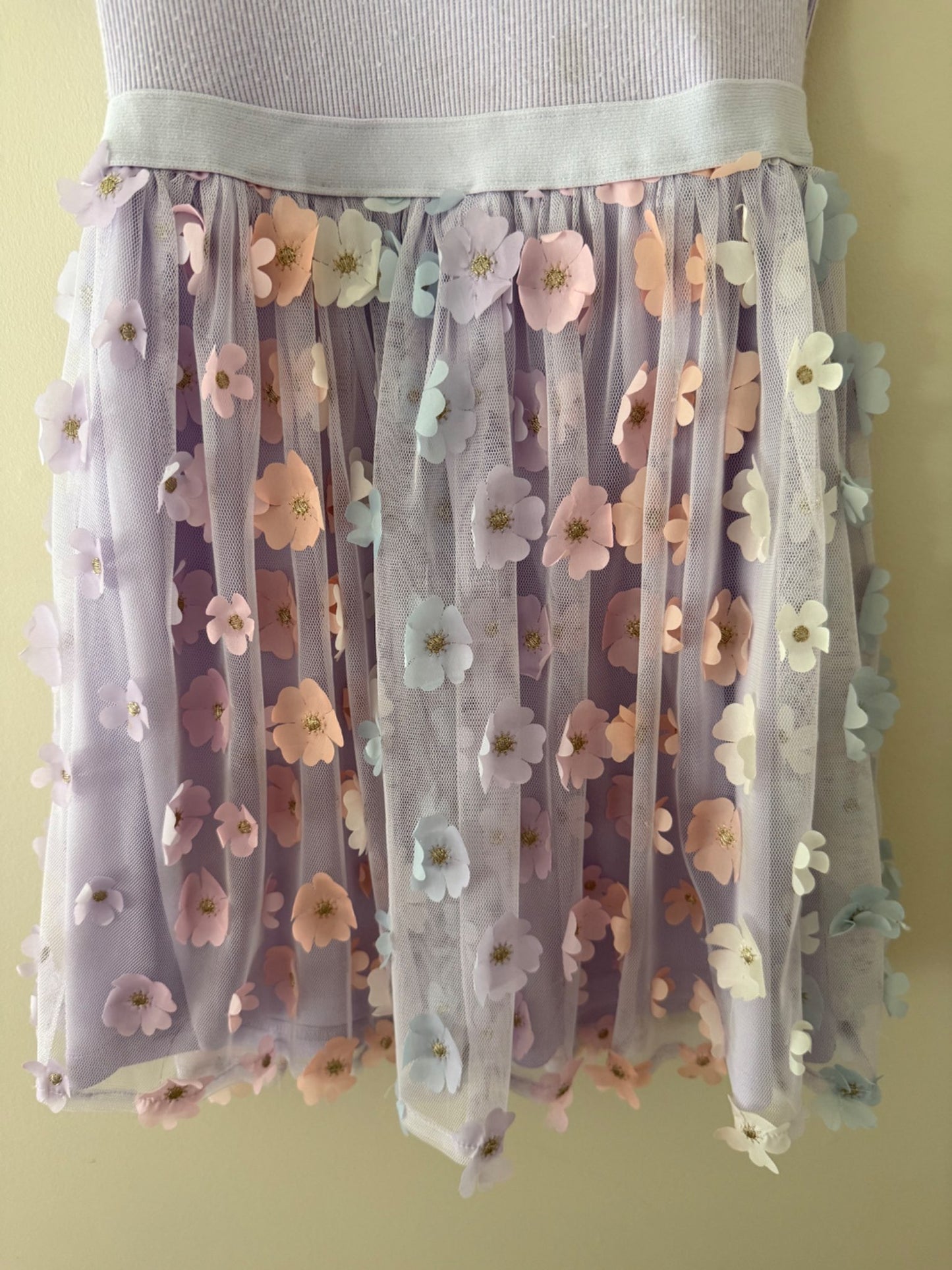 Children’s Place Lavender Floral Mesh Dress - Girls Size 7/8, Kids 7