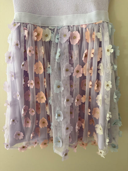 Children’s Place Lavender Floral Mesh Dress - Girls Size 7/8, Kids 7