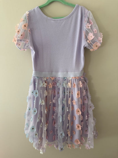 Children’s Place Lavender Floral Mesh Dress - Girls Size 7/8, Kids 7