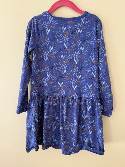 Tea Collection Blue Floral Bunny Print Dress - Girls Size 6, Kids 6/6X