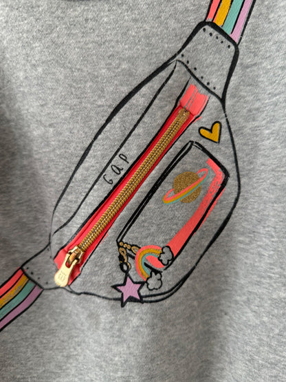 Gap Rainbow Fanny Pack Graphic Sweatshirt - Girls Size 5, Kids 5/5T