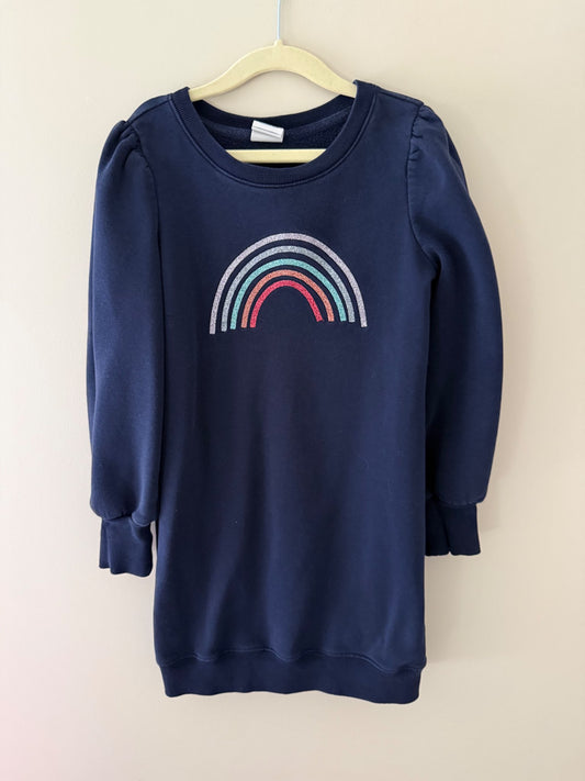 Gap Kids Navy Rainbow Sweatshirt Dress , Kids 6/6X