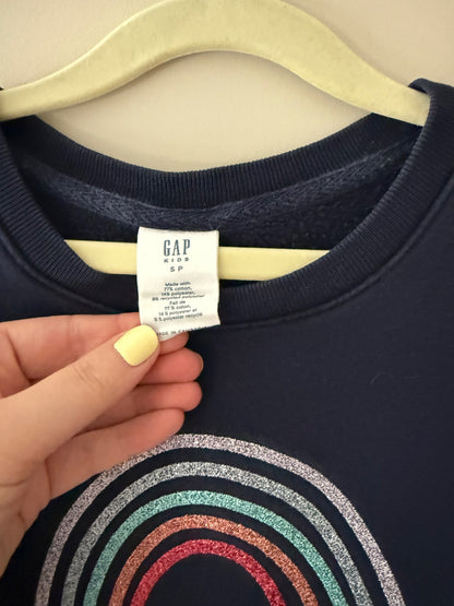 Gap Kids Navy Rainbow Sweatshirt Dress , Kids 6/6X